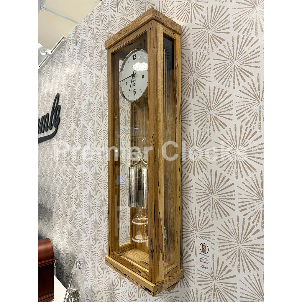 Hermle Abbot Wall Clock in Ice Beech real photo of the side - Premier Clocks