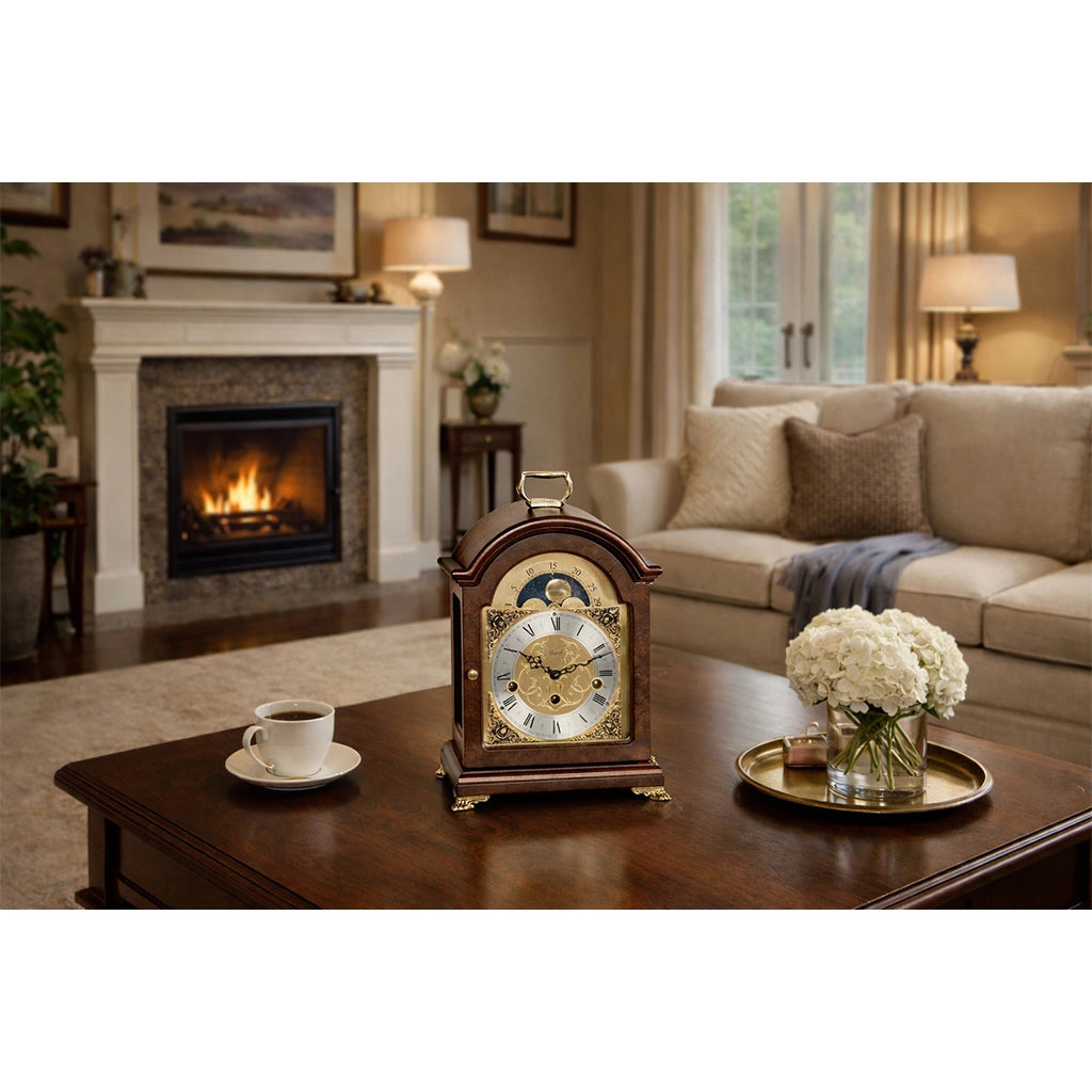 Hermle Aimee Mantel Clock in Walnut | Premier Clocks