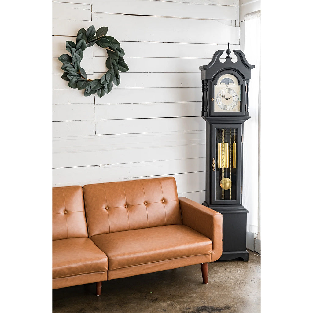 Hermle Alexandria Grandmother Clock in Black in living room - Premier Clocks