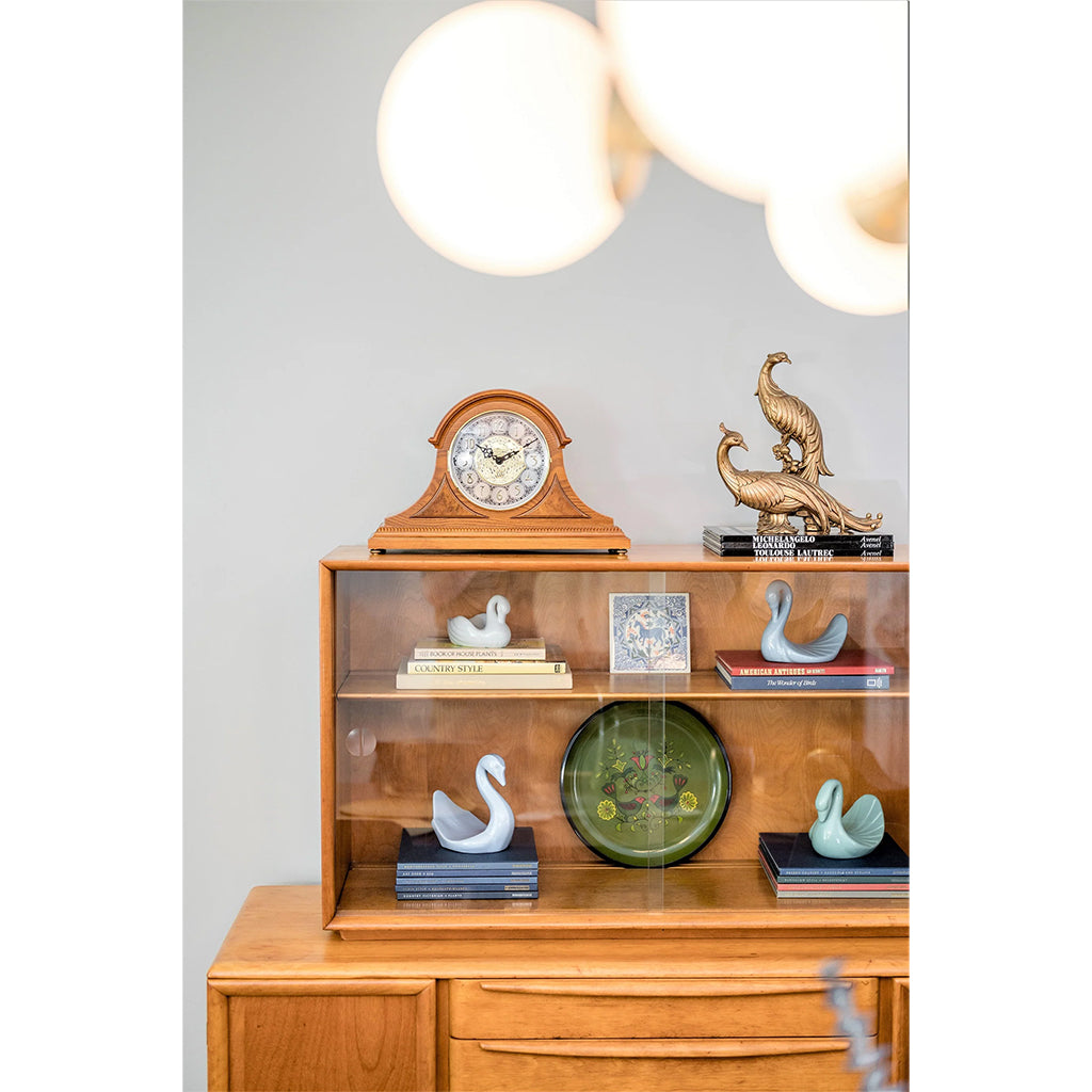 Hermle Amelia Mantel Clock in Light Oak - Premier Clocks