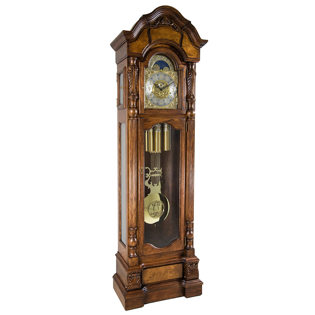 Hermle Anstead Grandfather Clock in Dark Oak - Premier Clocks