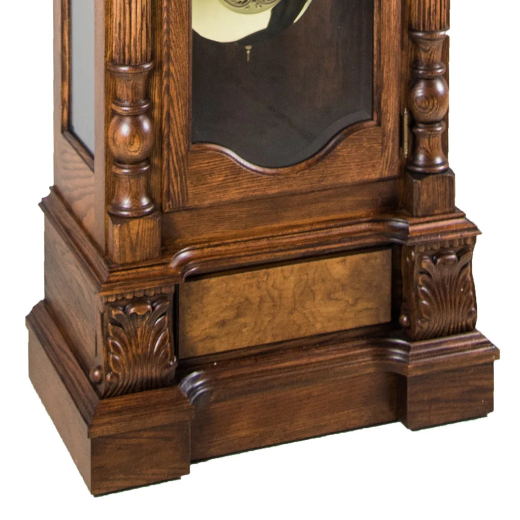 Hermle Anstead Grandfather Clock in Dark Oak base - Premier Clocks