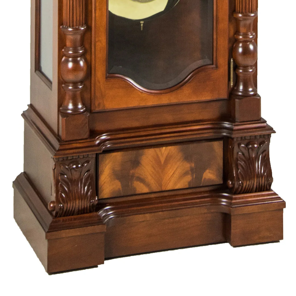 Hermle Anstead Tubular Chime Grandfather Clock in Cherry base with hidden storage - Premier Clocks