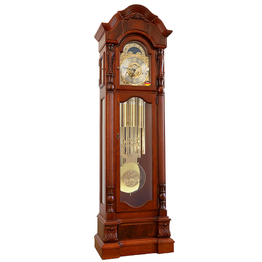 Hermle Anstead Tubular Chime Grandfather Clock in Cherry - Premier Clocks