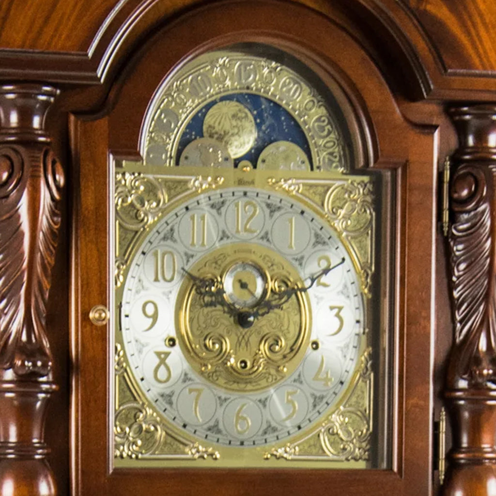 Hermle Anstead Tubular Chime Grandfather Clock in Cherry dial - Premier Clocks