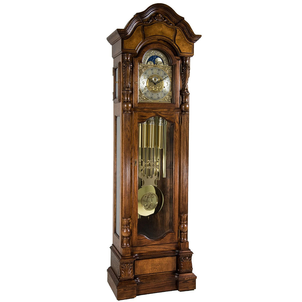 Hermle Anstead Tubular Chime Grandfather Clock in Dark Oak - Premier Clocks
