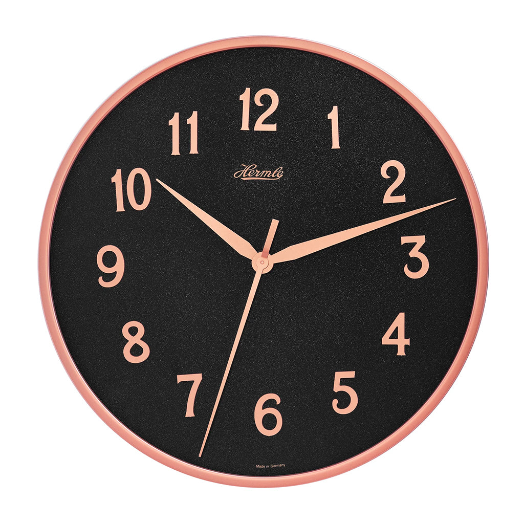 Hermle Aria Black Wall Clock with Arabic Numerals - Premier Clocks