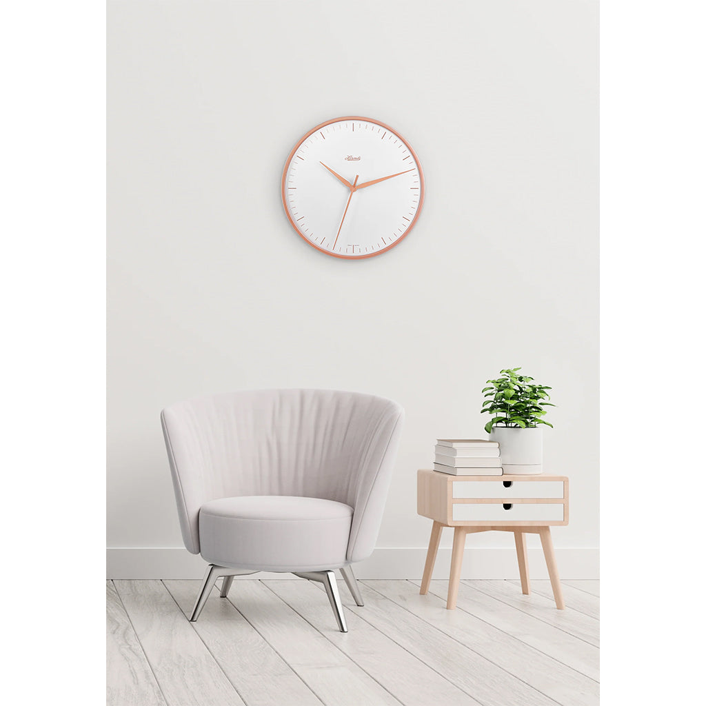 Hermle Aria White Wall Clock in interior decor - Premier Clocks