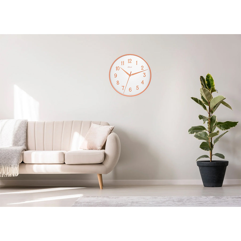 Hermle Aria White Wall Clock with Arabic Numerals - Premier Clocks