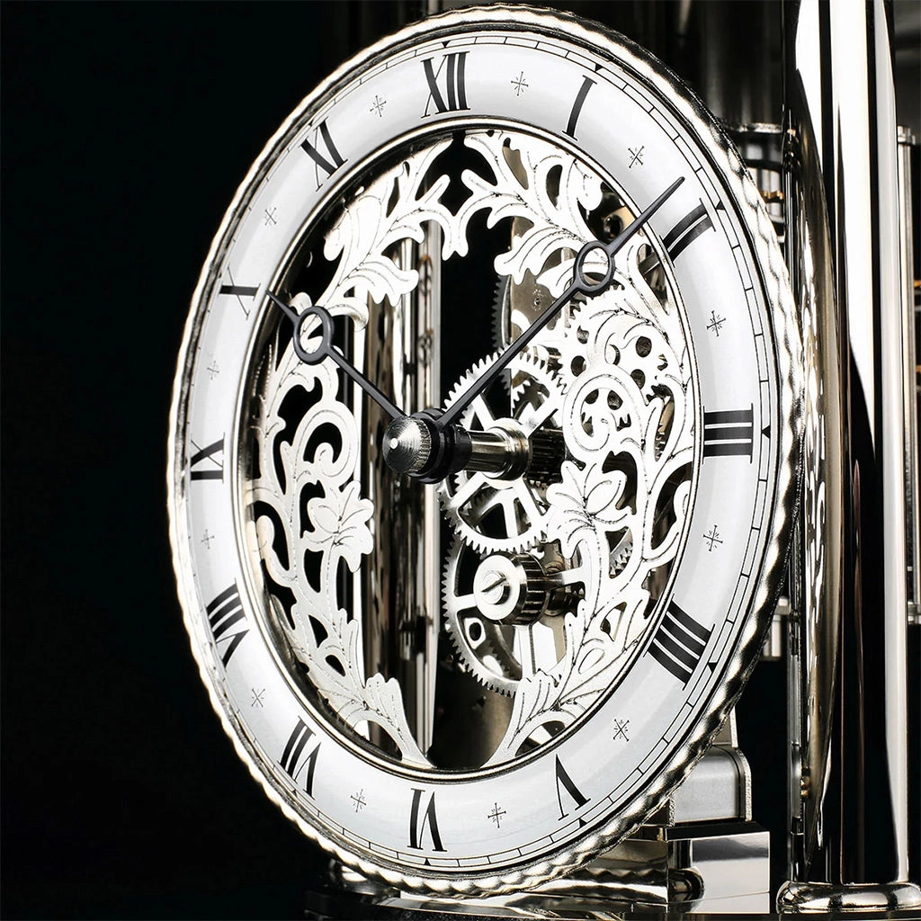 Hermle Astrolabium II Mantel Clock in Black/Nickel dial - Premier Clocks