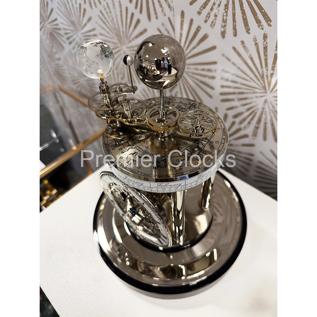 Hermle Astrolabium II Mantel Clock in Black/Nickel - Premier Clocks