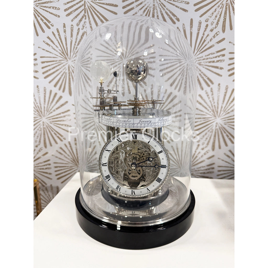 Hermle Astrolabium II Mantel Clock in Black/Nickel real photo front - Premier Clocks