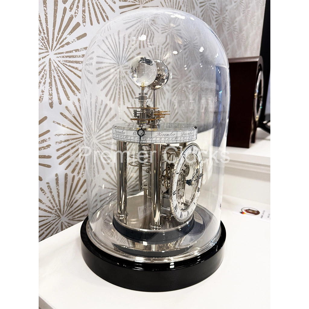 Hermle Astrolabium II Mantel Clock in Black/Nickel real photo of the side view - Premier Clocks