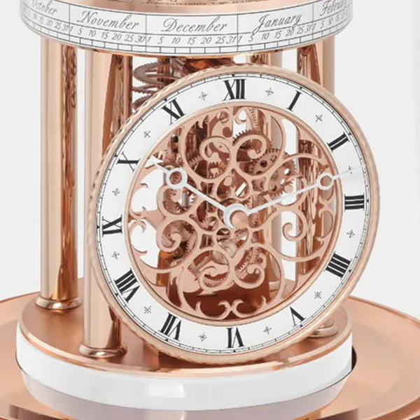 Hermle Astrolabium Mantel Clock in White/Rose Gold | Premier Clocks
