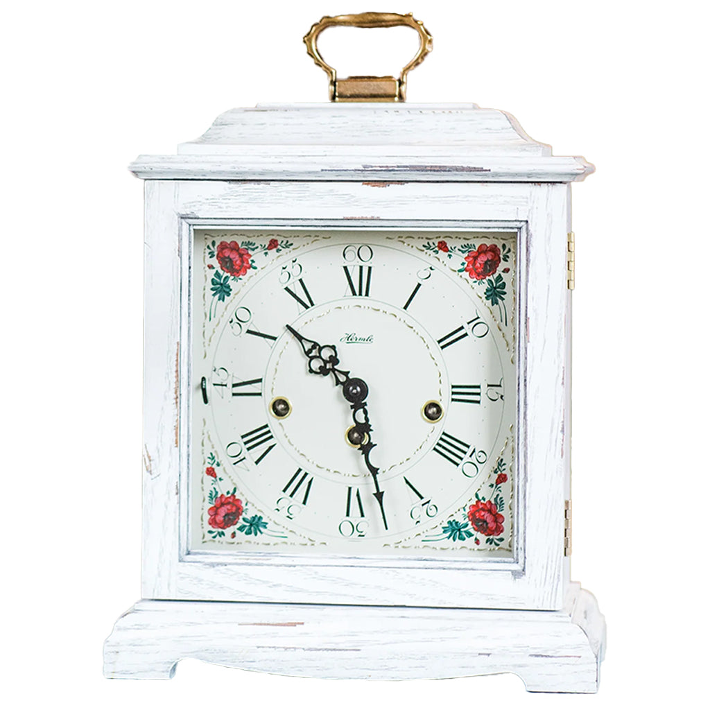 Hermle Austen Mechanical Mantel Clock in White - Premier Clocks