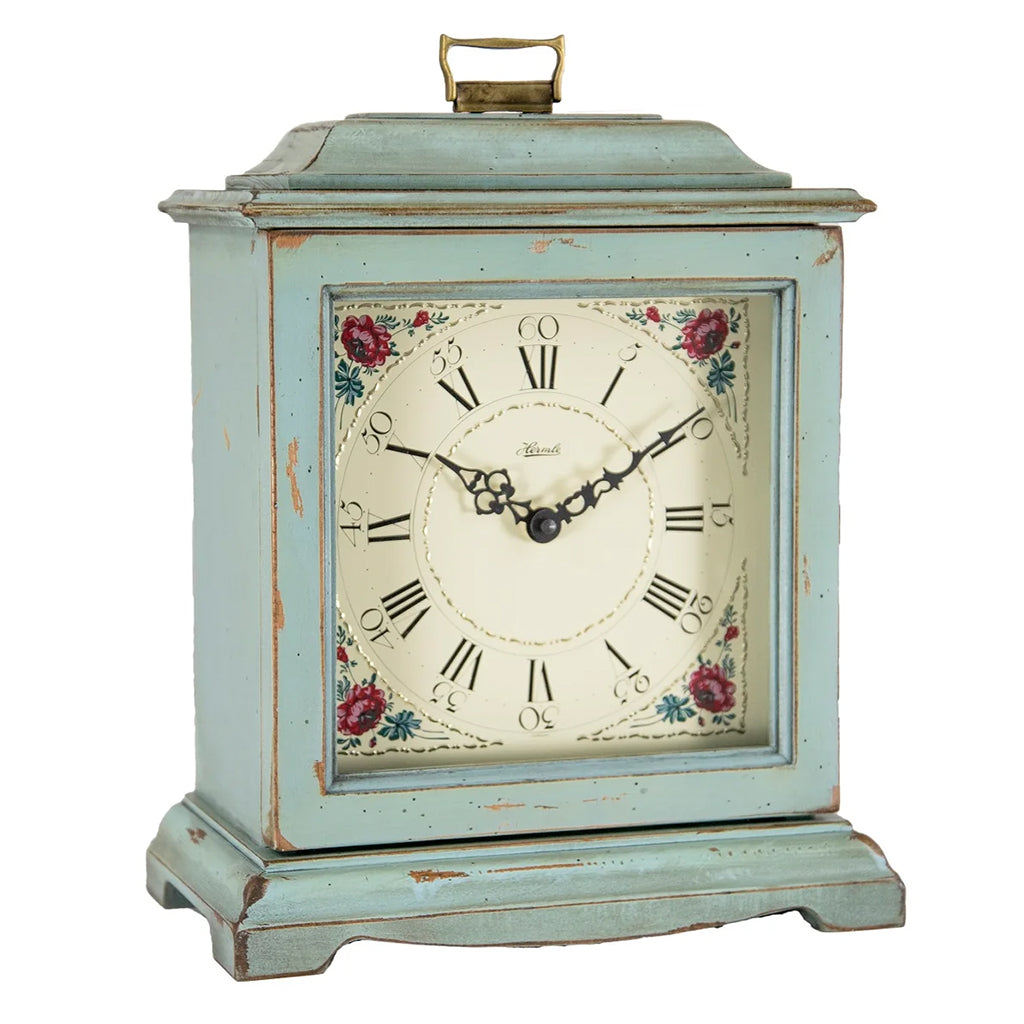 Hermle Austen Quartz Mantel Clock in Light Blue - Premier Clocks
