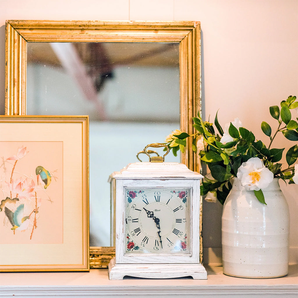 Hermle Austen Quartz Mantel Clock in White - Premier Clocks