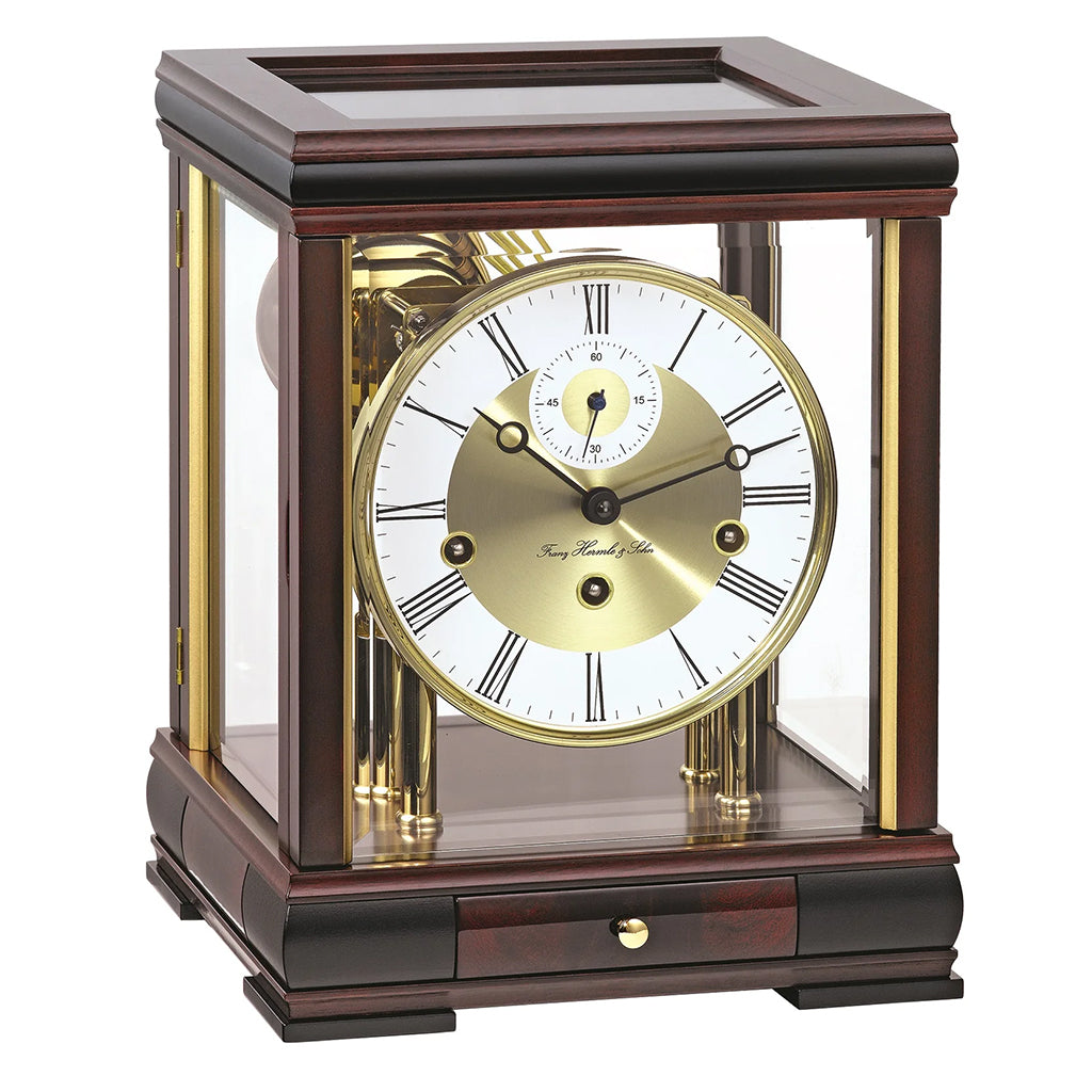 Hermle Bergamo Mantel Clock in Mahogany - Premier Clocks