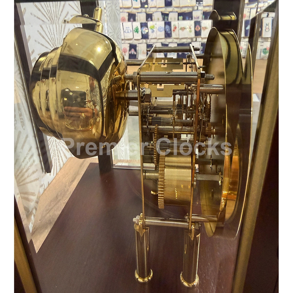 Hermle Bergamo Mantel Clock in Mahogany real photo of the movement - Premier Clocks