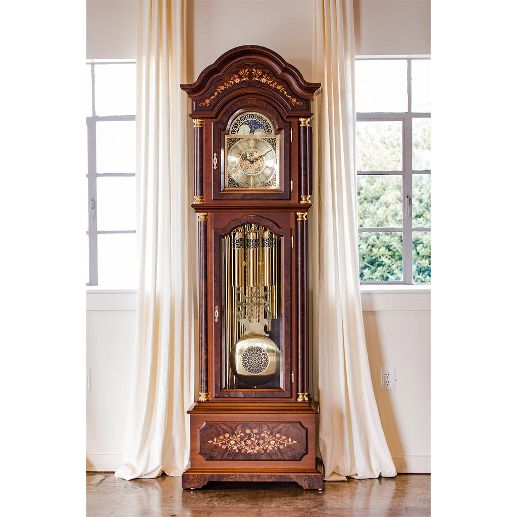 Hermle Berlin Grandfather Clock in Walnut - Premier Clocks