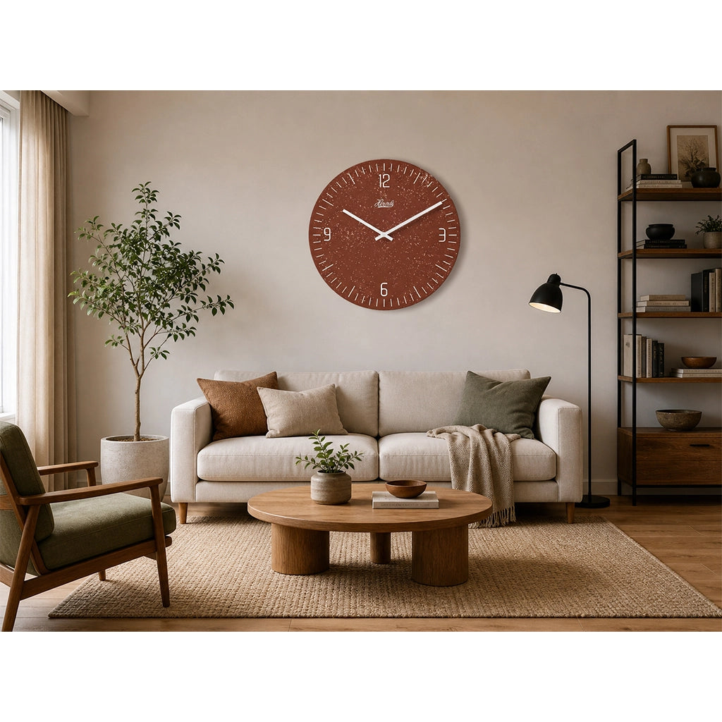 Hermle Bodie Wall Clock in Coffee in interior design - Premier Clocks