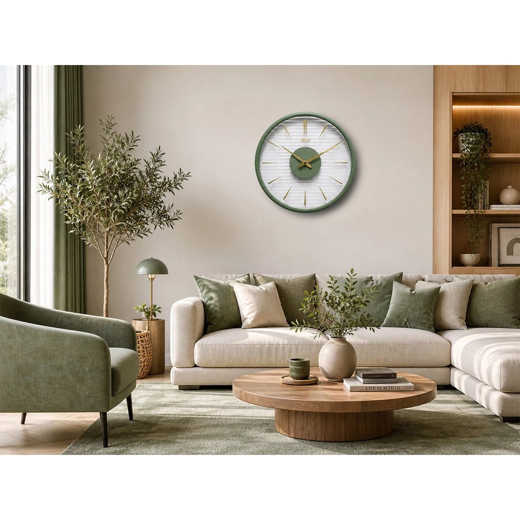 Hermle Bonham Wall Clock in Green in interior design - Premier Clocks