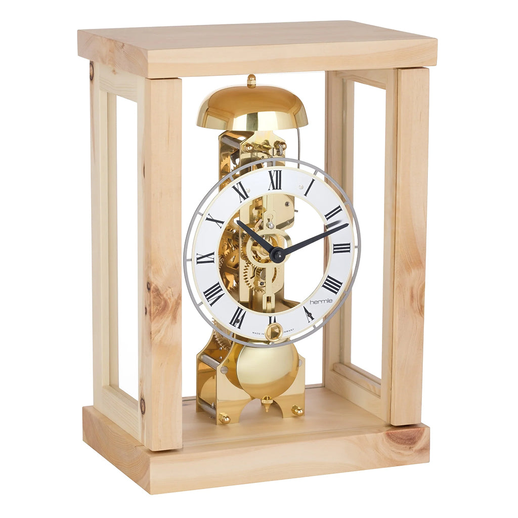 Hermle Brayden Mantel Clock in Ice Beech - Premier Clocks