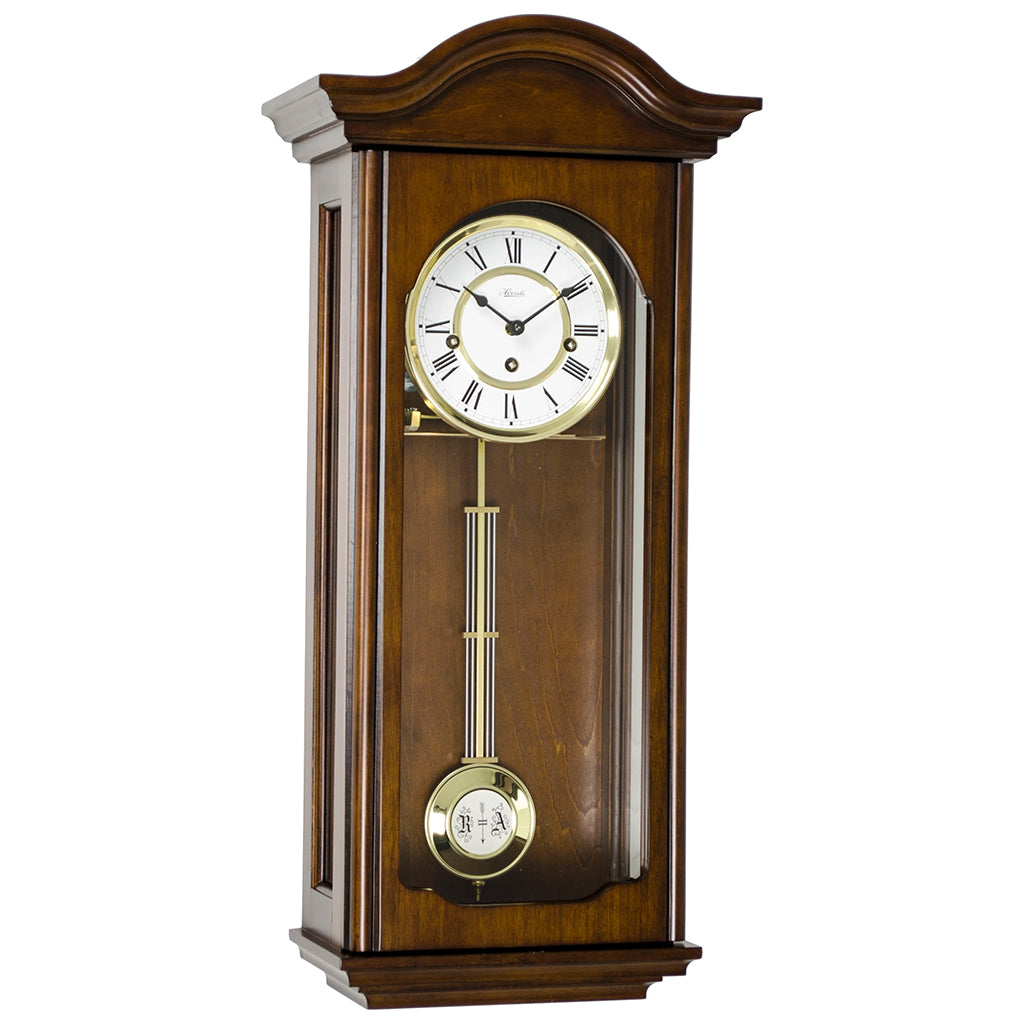 Hermle Brooke Wall Clock in Antique Walnut - Premier Clocks