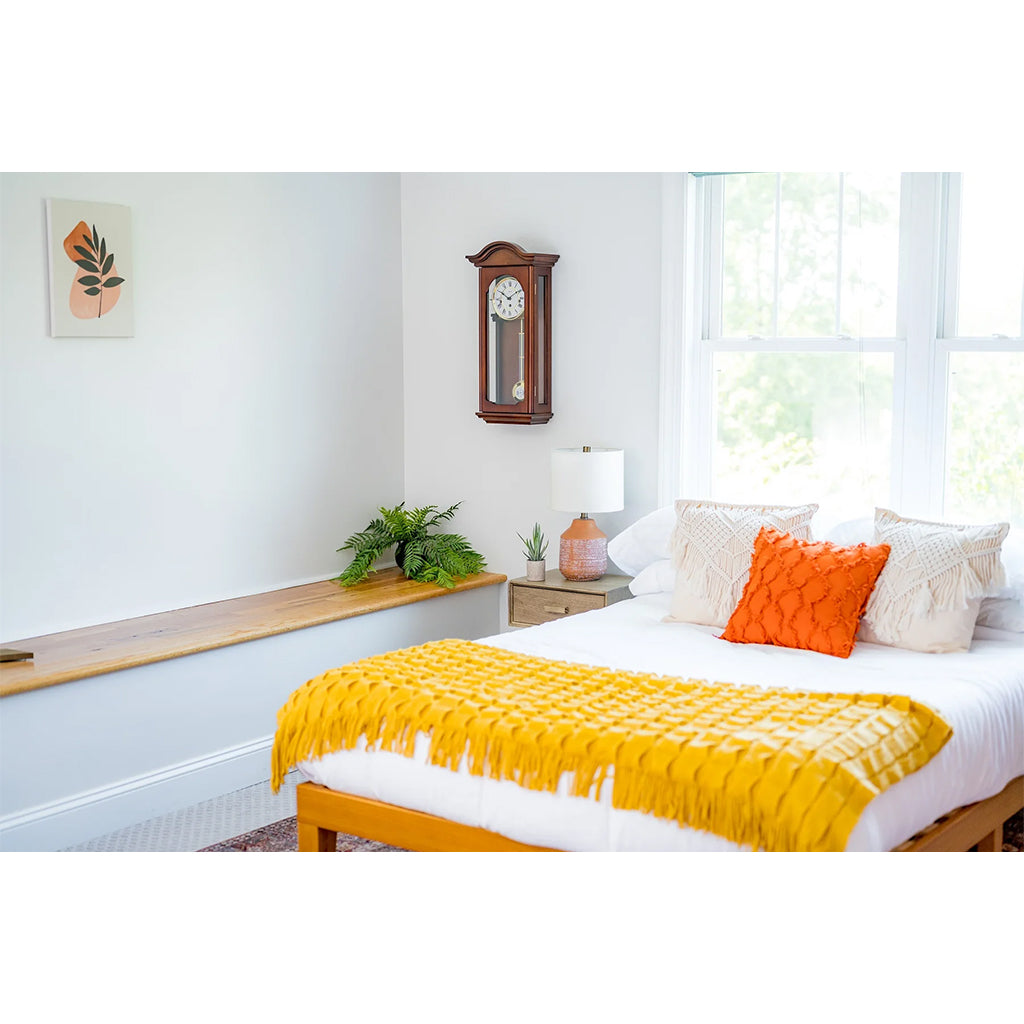 Hermle Brooke Wall Clock in Antique Walnut in interior decor - Premier Clocks