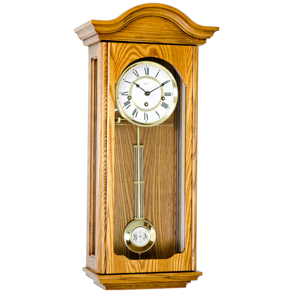 Hermle Brooke Wall Clock in Light Oak - Premier Clocks