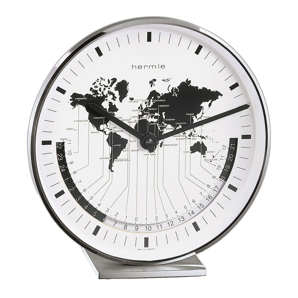Hermle Buffalo II Mantel Clock in Nickel - Premier Clocks