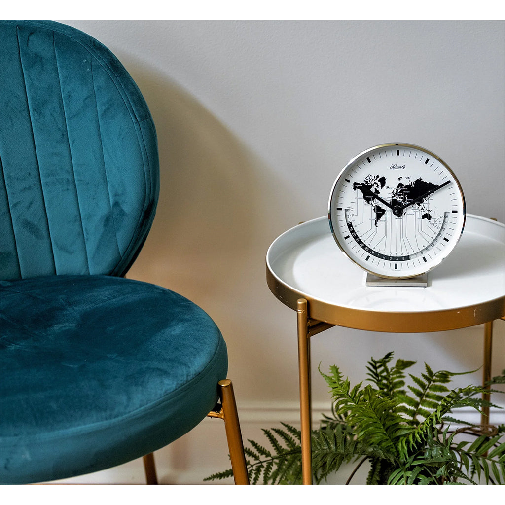 Hermle Buffalo II Mantel Clock in Nickel - Premier Clocks