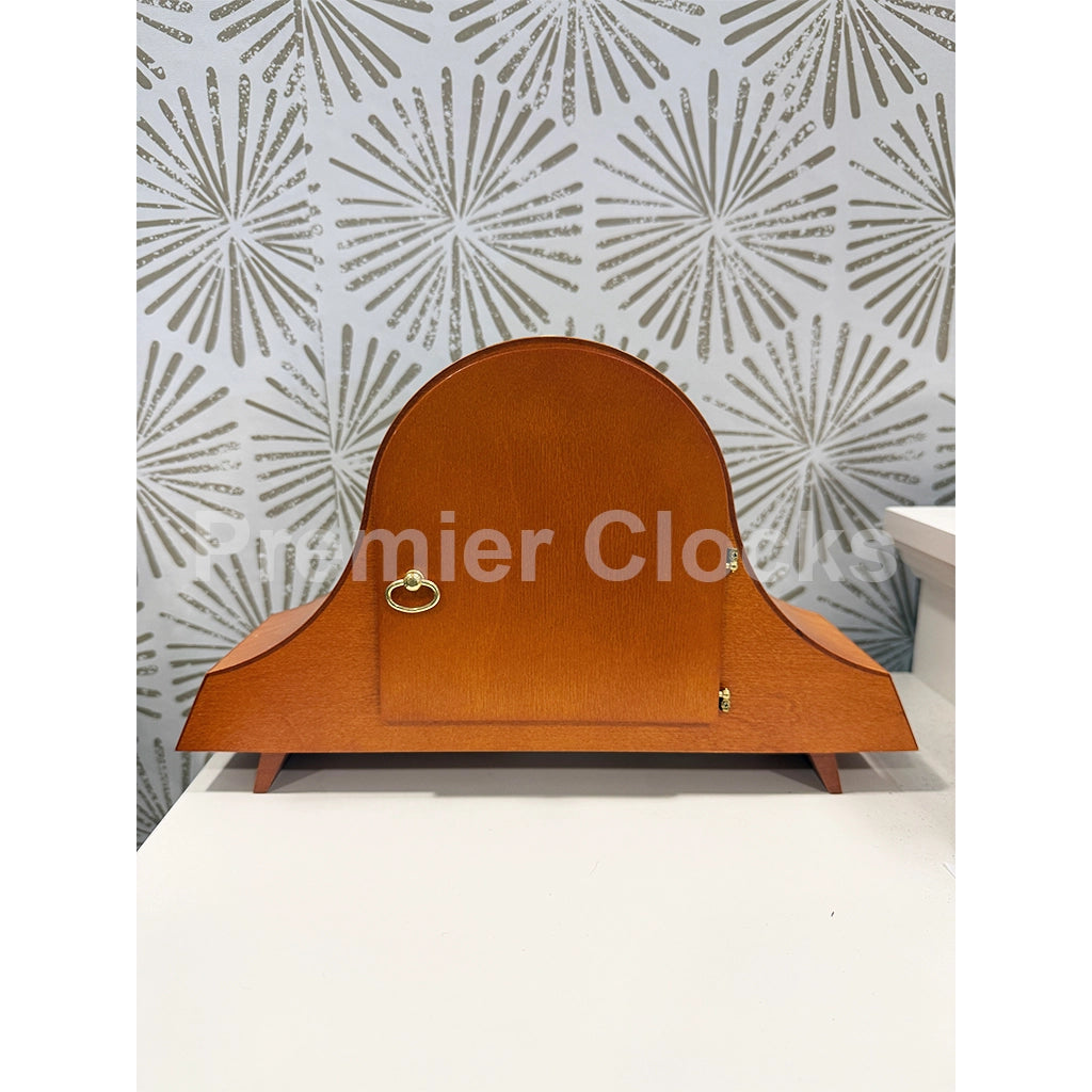 Hermle Carole Mechanical Mantel Clock in Light Cherry real photo of the back - Premier Clocks