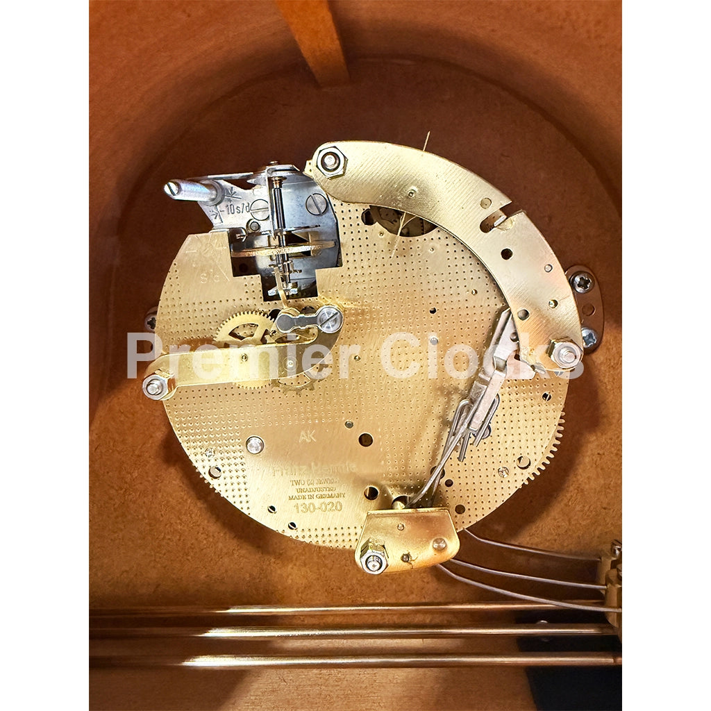Hermle Carole Mechanical Mantel Clock in Light Cherry real photo of the mechanical movement - Premier Clocks