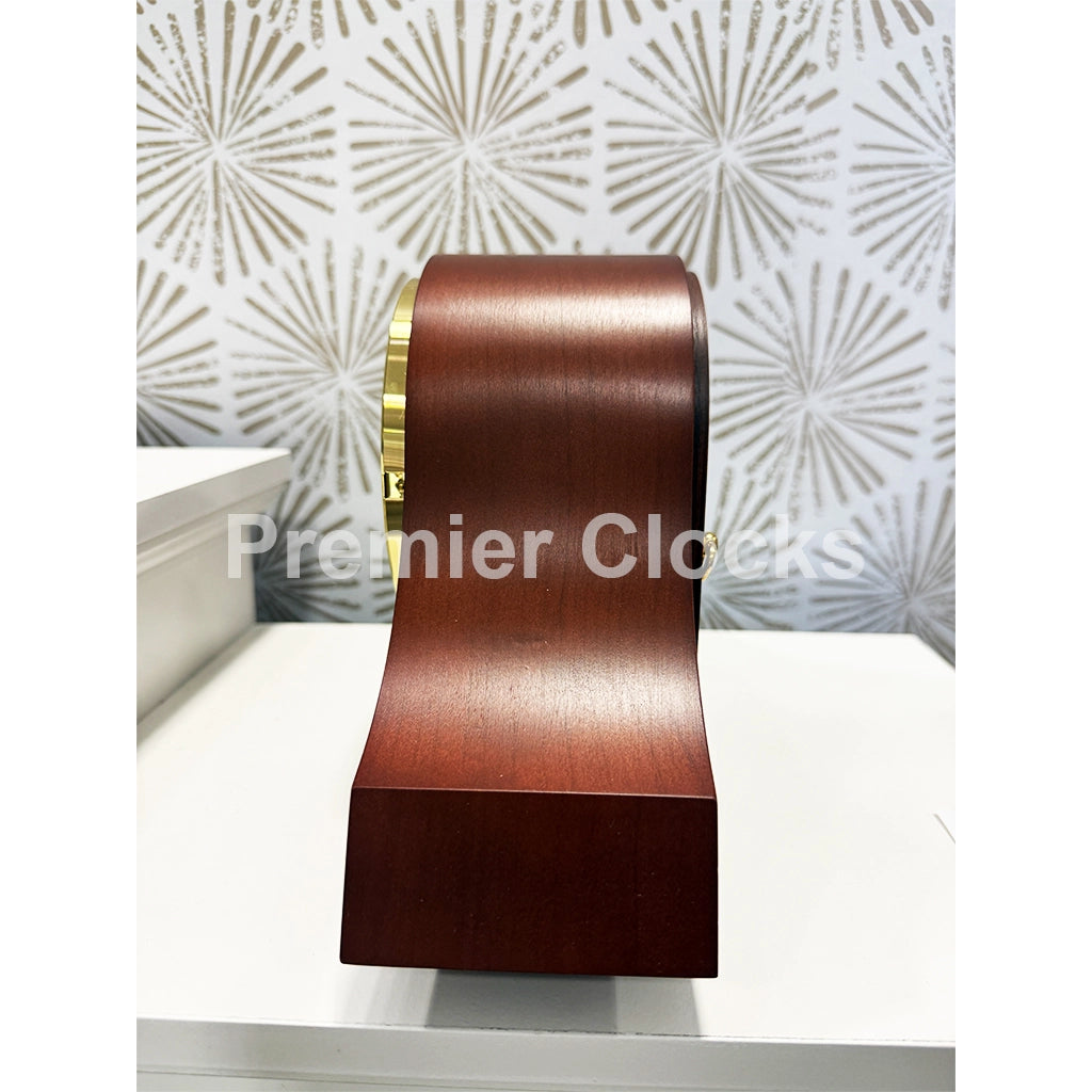 Hermle Carole Quartz Mantel Clock in Walnut real photo of the side - Premier Clocks