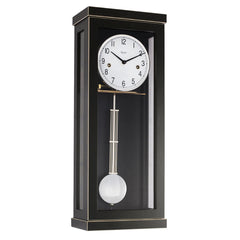 Hermle Carrington Wall Clock in Black with Westminster Chimes