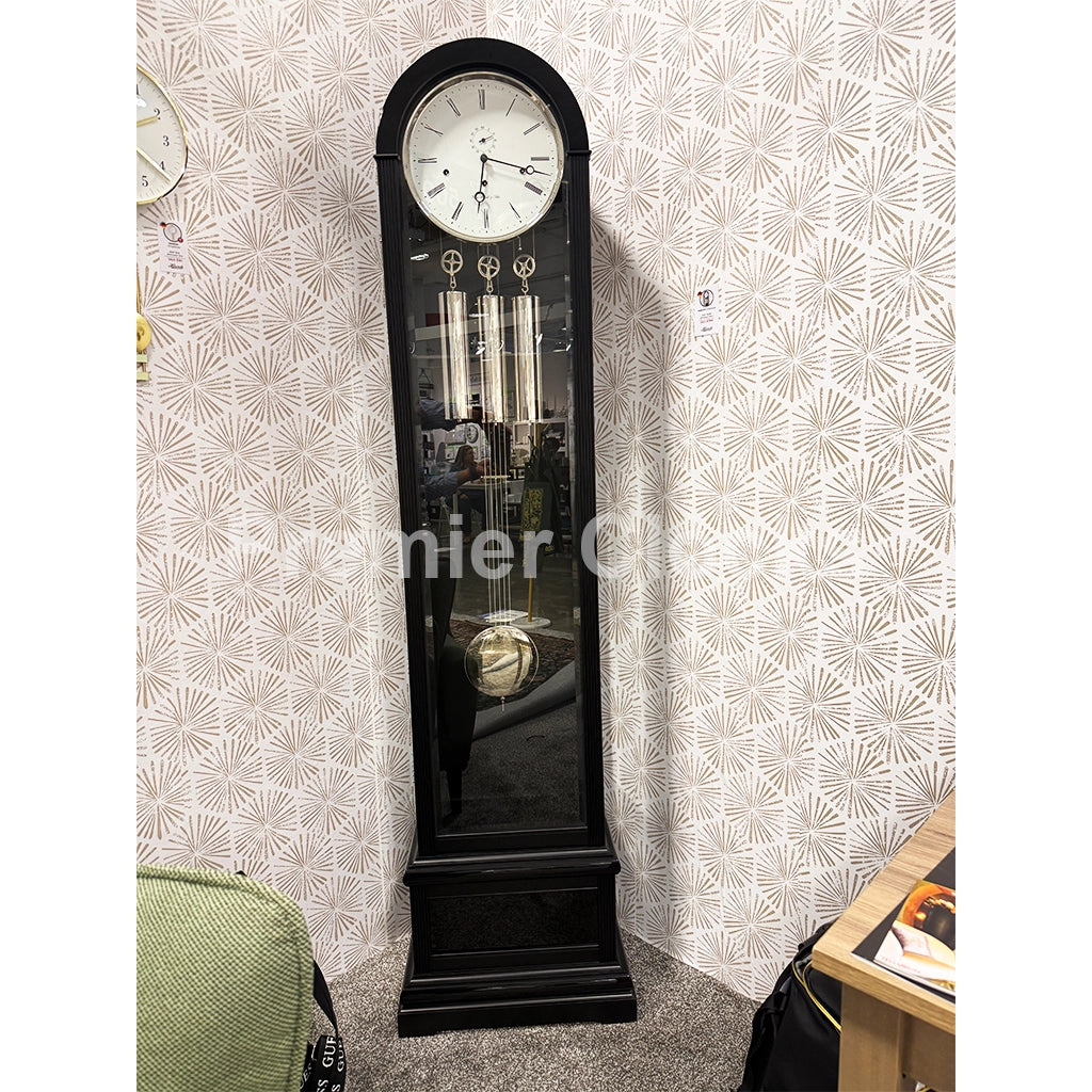 Hermle Charlotte Grandfather Clock in Black/Nickel - Premier Clocks