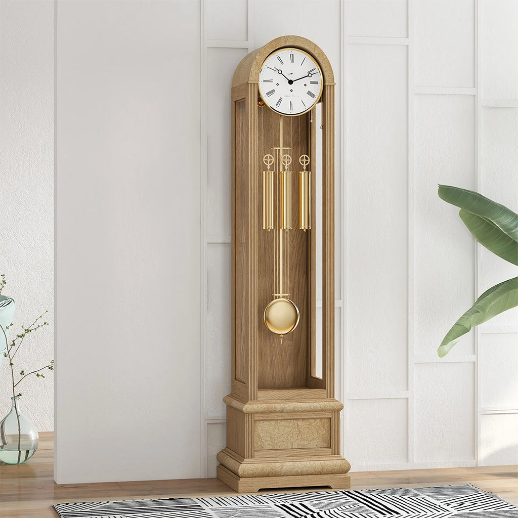 Hermle Charlotte Grandfather Clock in Oak in interior design - Premier Clocks