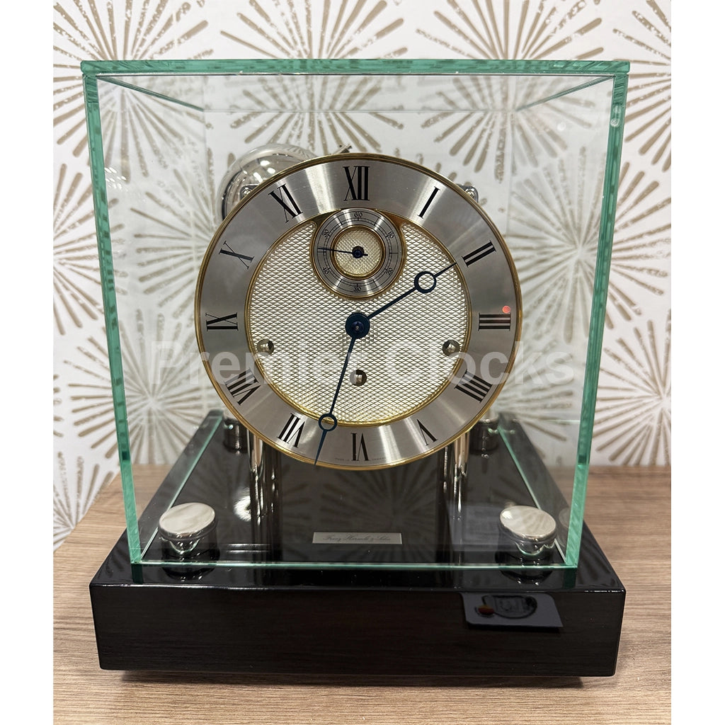 Hermle Chigwell Mantel Clock in Black real photo of the front - Premier Clocks