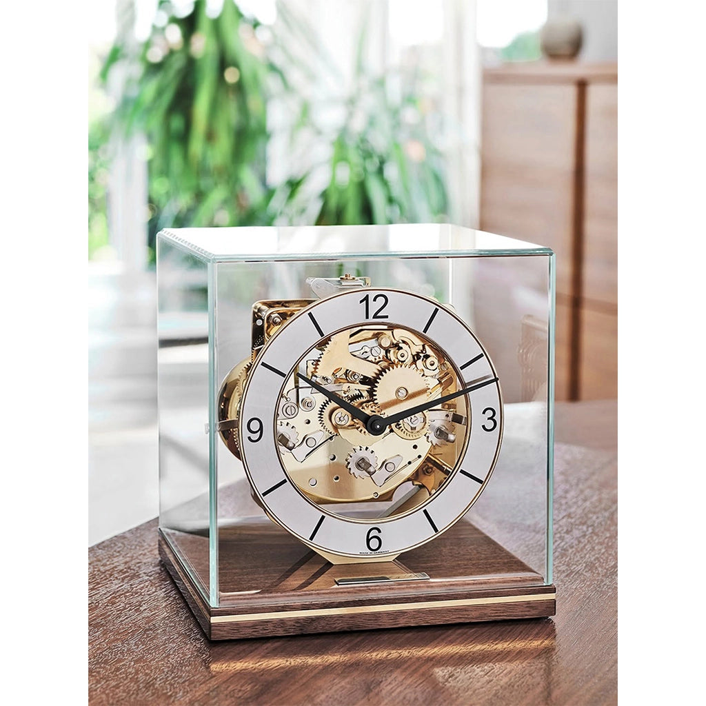 Hermle Clarke Mantel Clock in Walnut in decor - Premier Clocks