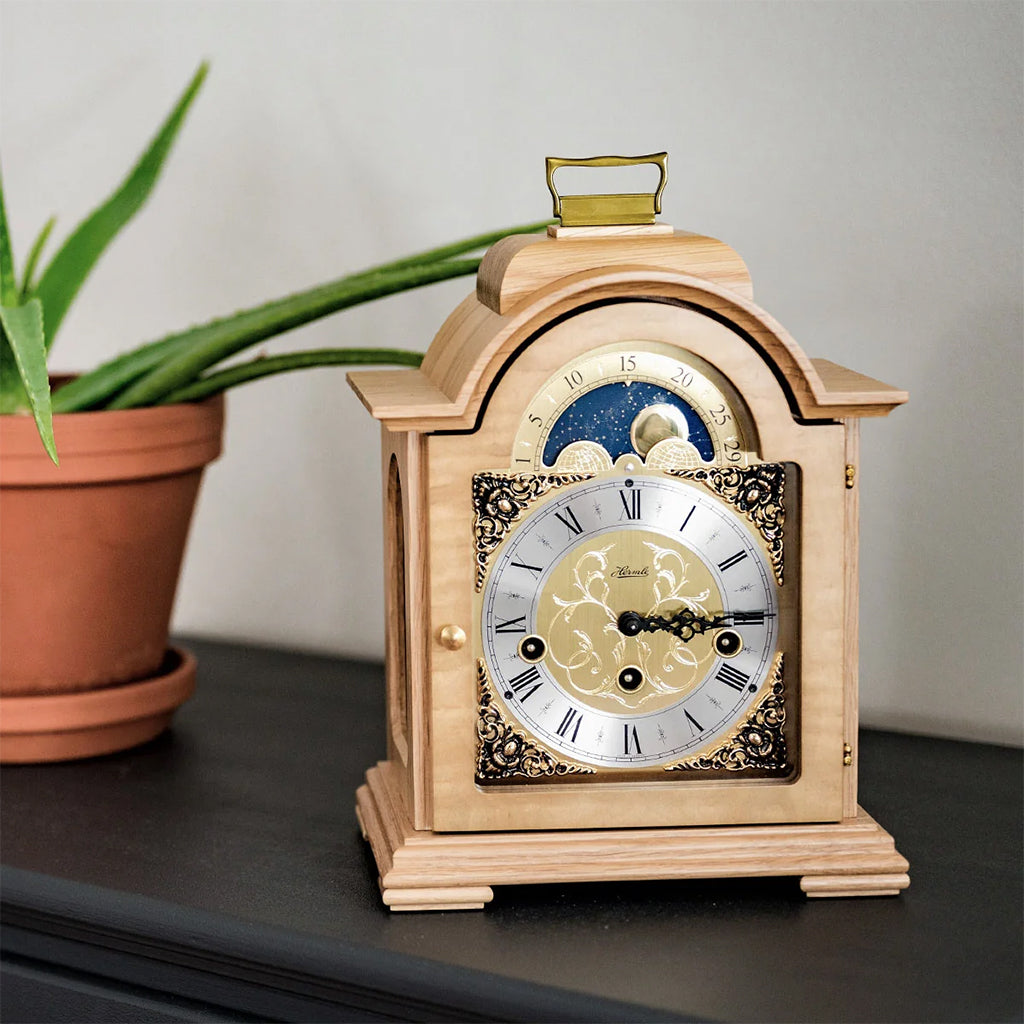 Hermle Debden Mantel Clock in Oak - Premier Clocks