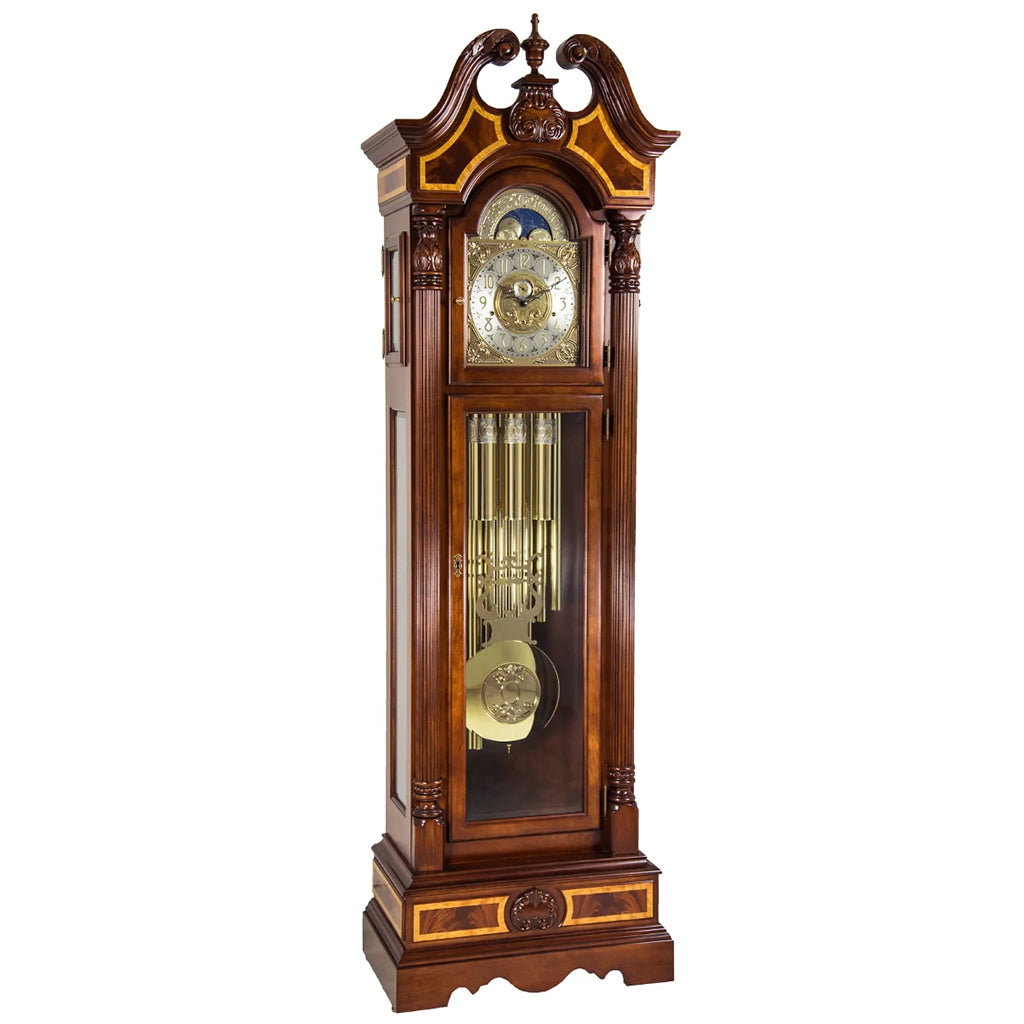 Hermle Foreman Tubular Chime Grandfather Clock in Cherry - Premier Clocks