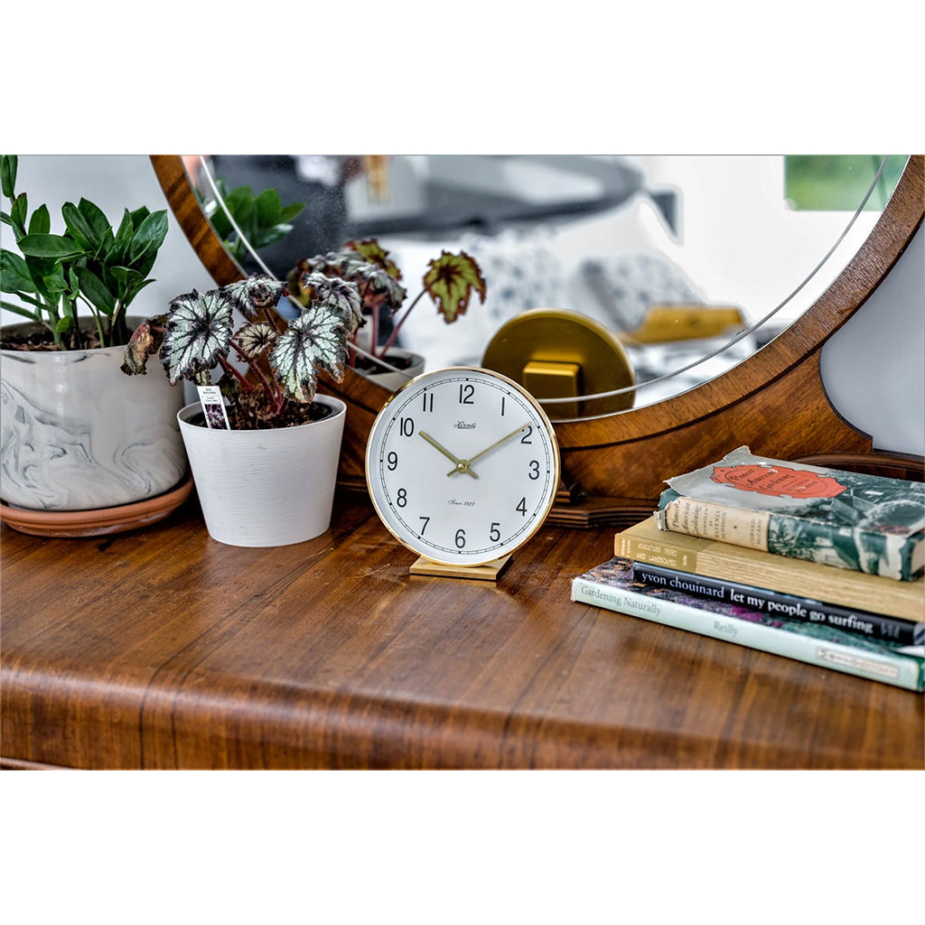 Hermle Fremont Mantel Clock in Brass lifestyle - Premier Clocks