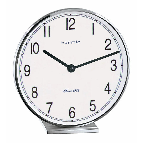 Hermle Fremont Mantel Clock in Nickel | Premier Clocks
