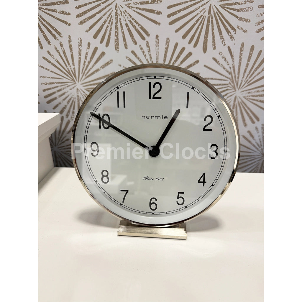 Hermle Fremont Mantel Clock in Nickel - Premier Clocks