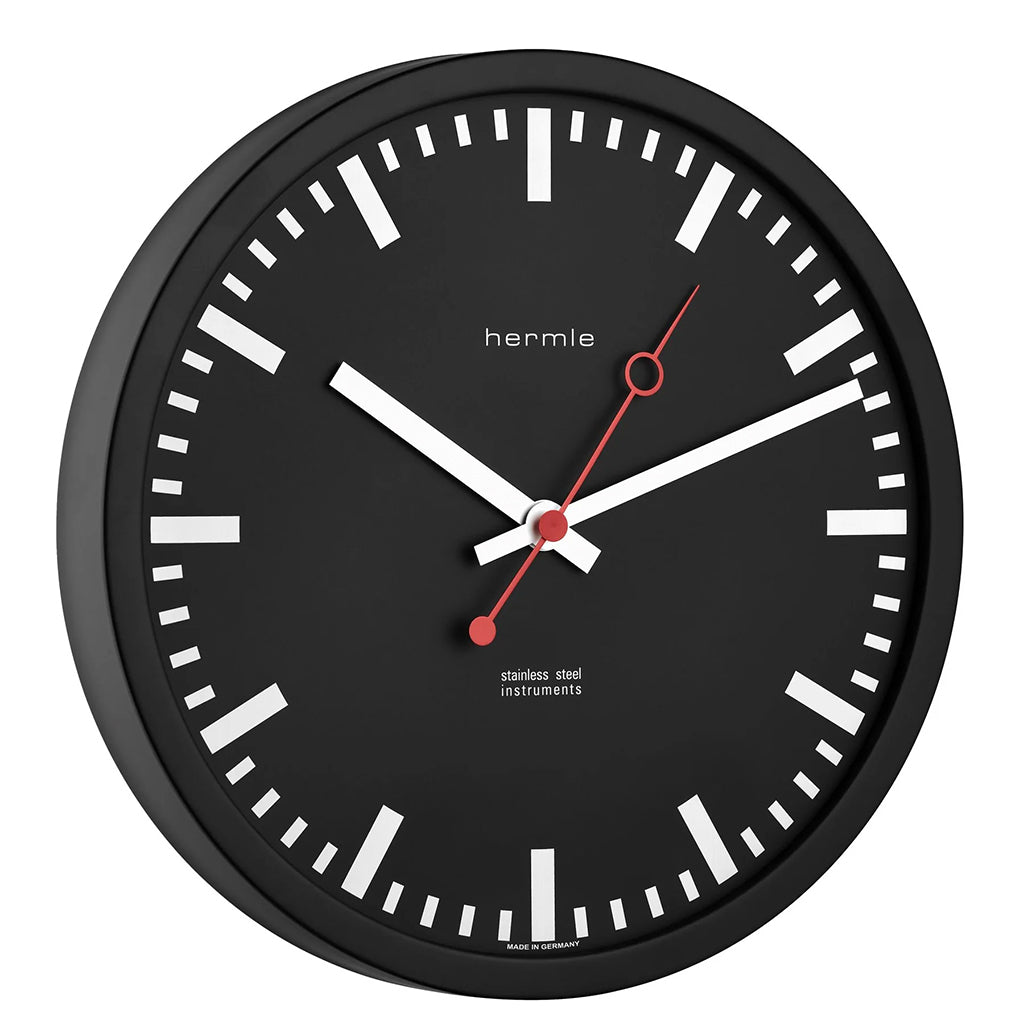 Hermle Grand Central Wall Clock in Black - Premier Clocks