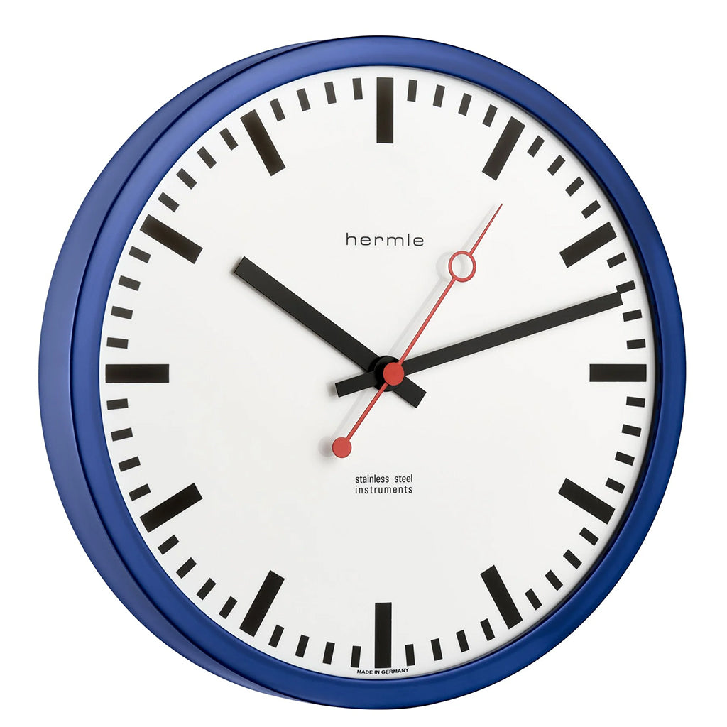 Hermle Grand Central Wall Clock in Blue - Premier Clocks