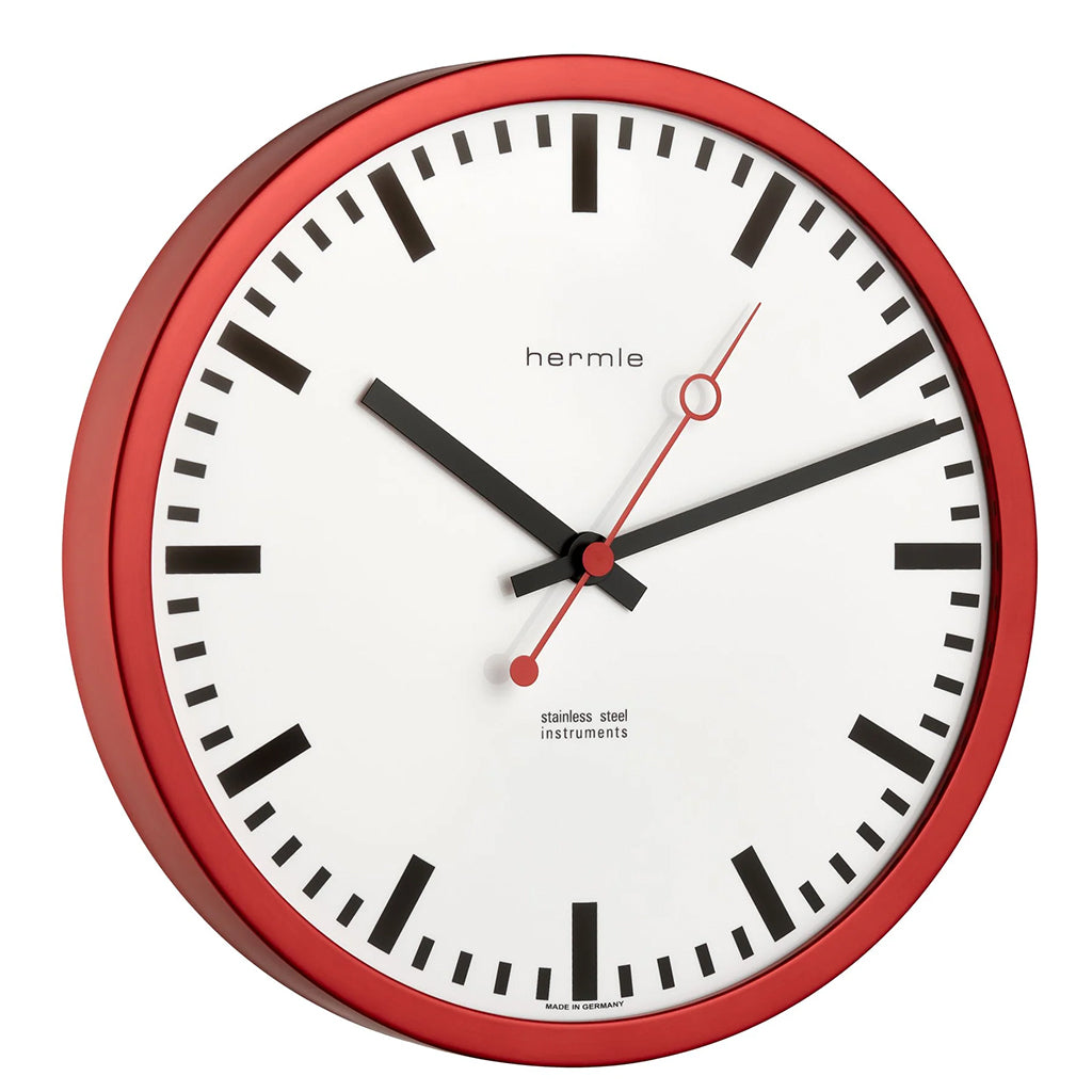 Hermle Grand Central Wall Clock in Red - Premier Clocks