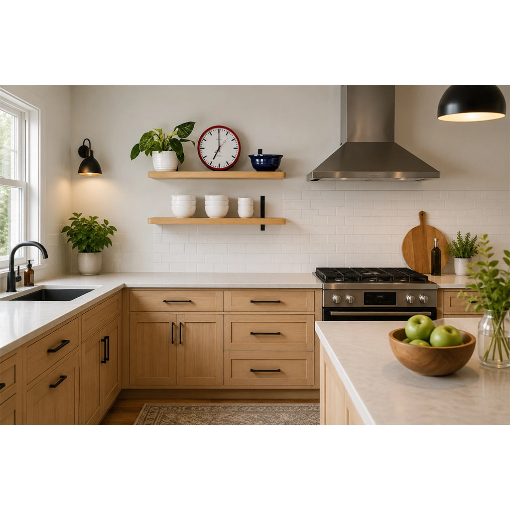 Hermle Grand Central Wall Clock in Red in kitchen interior design - Premier Clocks