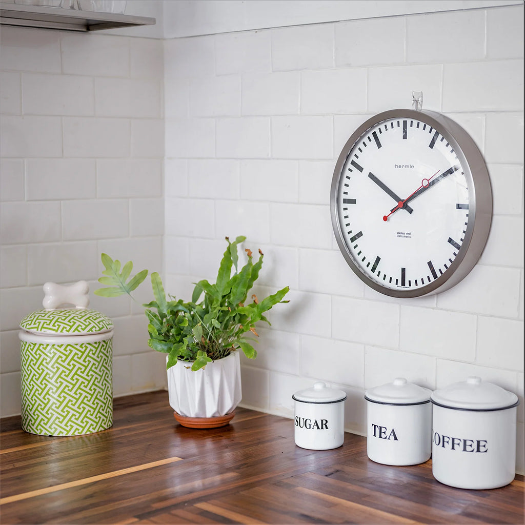 Hermle Grand Central Wall Clock in Stainless Steel - Premier Clocks